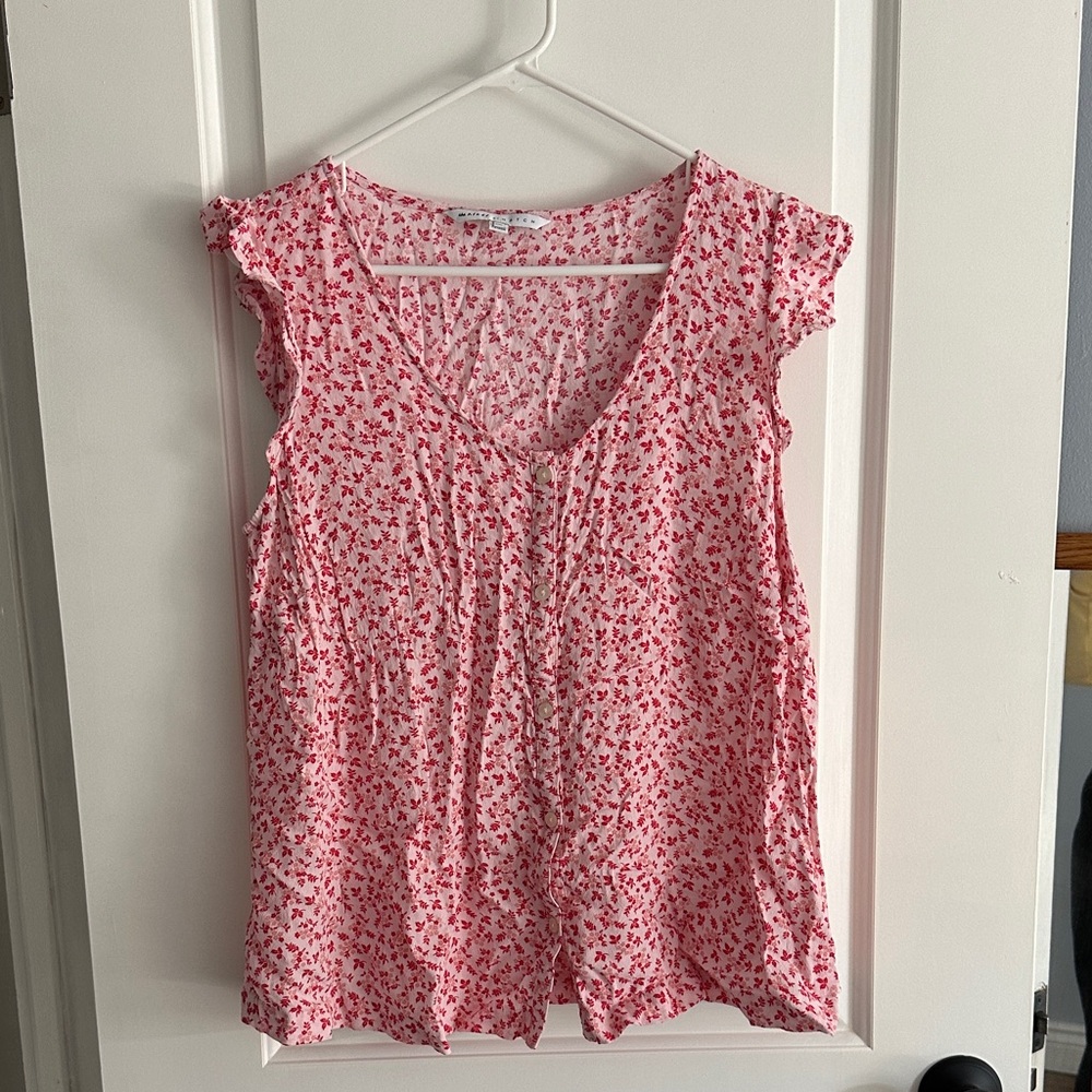 The Nines by HATCH Pink Floral Blouse